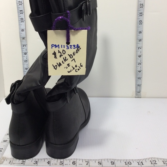 Kisses Black Boots Size 7 Wide Calf - Picture 4 of 13